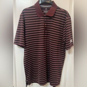 Adidas Golf Men Short Sleeve Polo Stripped Shirt . Size : Medium run Large